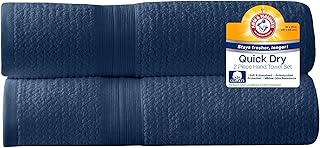 Arm & Hammer Quick Dry Hand Towels, 2 Piece, Dark Blue
