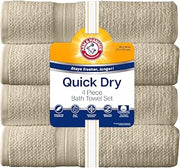 Arm & Hammer Quick Dry Bath Towels, 4 Piece, Khaki