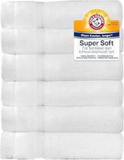 Arm & Hammer Super Soft Washcloths, 6 Piece, White