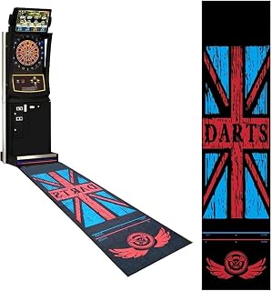 116x27inch Non-Slip Dart Mats Rubber Floor Protect Rugs, Dart Board Mat with Throw line, Darts Training Carpets, Shock Absorbing, Rubber Material