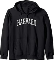 Harvard Massachusetts MA Vintage Athletic Sports Design Zip Hoodie