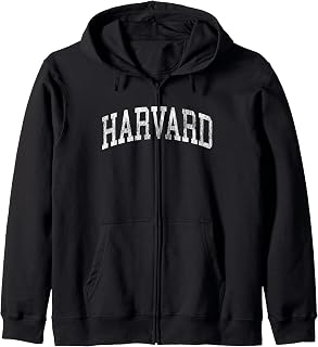 Harvard Massachusetts MA Vintage Athletic Sports Design Zip Hoodie