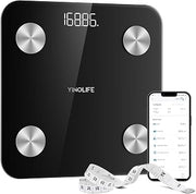 Scale for Body Weight, Digital Smart Bathroom Weight Scale with BMI, Body Fat, Muscle Mass, Accurate 20 Body Composition Scale, 10.2" Compact Platform with APP, 400lb, Black