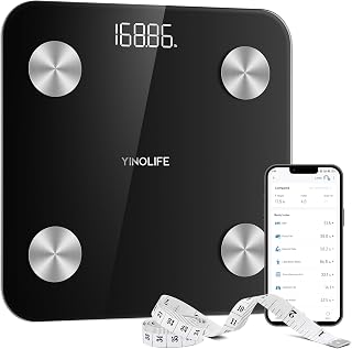 Scale for Body Weight, Digital Smart Bathroom Weight Scale with BMI, Body Fat, Muscle Mass, Accurate 20 Body Composition Scale, 10.2" Compact Platform with APP, 400lb, Black