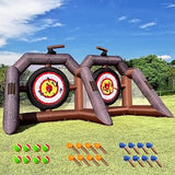 Inflatable Axe Throwing Game for Backyard Giant Dual Ball Toss Target Dart Board (Over 10ft Tall)+ 16 Axes + 8 Color Balls + Air Blower | Outdoor Games for Adults and Family | Carnival Games