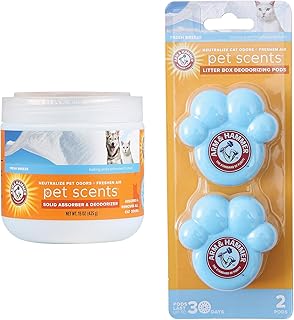 Arm & Hammer Fresh Breeze Pet Odor Control Bundle – Gel Odor Eliminator (15 oz) & Cat Litter Box Deodorizing Pods (2 Count) – Air Freshener & Odor Absorber for Home and Litter Areas