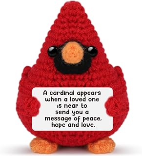 Sympathy Gifts for Loss of Loved One,Small Handmade Crochet Stuff Cardinal