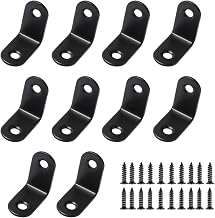 10 Pcs Heavy - Duty Thickened 90° Stainless Steel L - Shaped Corner l Brackets with Screws, Black & White Colors - Ideal for Furniture, Cabinet & DIY Projects RPS-IND