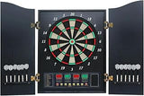Electronic Dartboard Set in Cabinet, 27 Games Modes and 243 Variations, LED & 12 Soft Tip Darts, for Family Game Rooms Parties and Game Nights