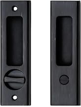 NCL Sliding Door Handle for Bath, Aged Bronze Black Barn Door Flush Handle, Privacy Pocket Door Lock
