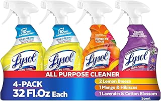 Lysol All Purpose Cleaner Spray, Lemon, Mango & Lavender, 32oz, 4 Pack