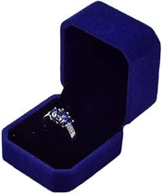 Velvet Engagement Wedding Ring Earrings Gift Box Jewelry Boxes Display Storage Case Sapphire