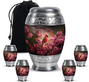 Cardinal Bird Urn Large Decoraitve Urns 1 Large & 4 Small