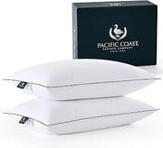 Pacific Coast White Goose Down Fiber Bed Pillows, Hotel Collection Pillows for Back, Stomach and Side Sleepers, Medium Support, Downproof, King Size, Set of 2