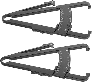 2pcs Multi-Function Skinfold Fat Calipers Accurate Body Caliper Measure Tools for Fitness Tracking Portable Fat Tester for Men Women