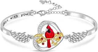 Red Cardinal Bracelet for Women Pendant Heart Cardinal Bracelet Jewelry