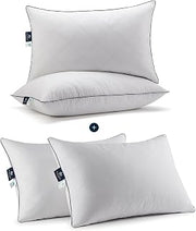 Pacific Coast Queen Size Feather and Down Bed Pillows for Side and Back Sleepers 4 Pack
