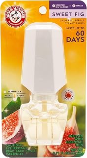 Arm & Hammer Plug in Scented Oil Starter Kit, Warmer with Night Light + 1 Refill, Sweet Fig, Eco Friendly, Air Freshener Essential Oils