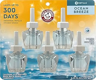 Arm & Hammer Plug in Scented Oil 5 Refills, Ocean Breeze, 3.24 Oz