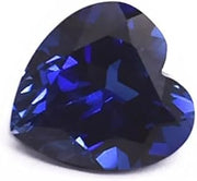 Synthetic Heart Faceted Loose Sapphire Gem Mohs 9 Deep Blue