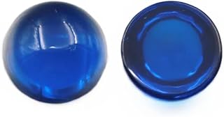 Synthetic Round Cabochon Loose Sapphire Smooth Polished Flat Back Deep Blue