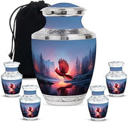 Red Cardinal Memorial Urns for Mother & Father 10 Inch Adult Ashes