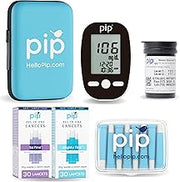 Pip Blood Glucose Monitor Kit - 50 Test Strips, Preloaded Lancets & Case