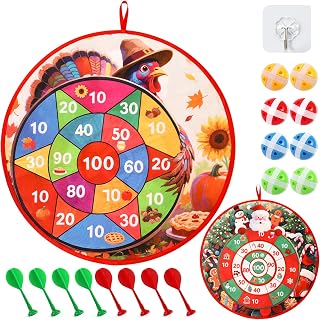 Christmas Thanksgiving Games Santa Claus Double Sided Dart Board for Family