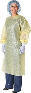 Cardinal Health™ Poly-Coated Polypropylene Knit Cuff Isolation Gown, Yellow, Universal, 7100PG, Case of 100