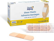 Dynarex Sheer Plastic Adhesive Bandages Water-Resistant and Sterile Non-Stick Pad First Aid Covers Minor Cuts Scratches - 3/4" x 3", 1 Box of 16