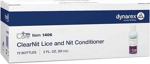 Dynarex WeCare ClearNit Lice and Nit Repellent Conditioner - Preventative Lice Conditioner - Infused with Essential Oils, Gentle Moisturizing for Hair - 2 oz. Bottles, 72 per Case