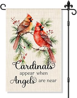 Cardinals Appear When Angels Are Near Garden Flag Double-Sided