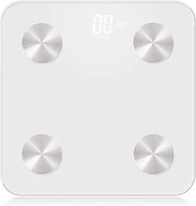 Digital Bathroom Scale, Highly Accurate Body Weight Scale with Lighted LED Display, Round Corner Design, 400 lb, White