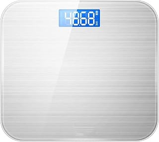 Digital Bathroom Scale, Highly Accurate Body Weight Scale with Lighted LED Display, Round Corner Design, 400 lb, White