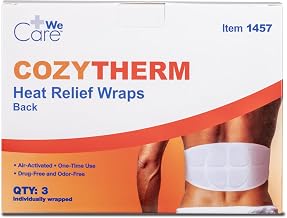 Dynarex CozyTherm Heating Relief Wrap Heating Pad for Back - Odorless, 8-Hour Relief, 3 Individually Sealed Wraps per Box
