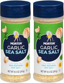 Morton Garlic Sea Salt, 8.5oz, 2 Pack