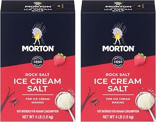Morton Ice Cream Salt, Rock Salt for Ice Cream Maker, 4 Pounds, Pack of 2