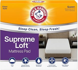 Arm & Hammer Supreme Loft Mattress Pad, Waterproof, Queen