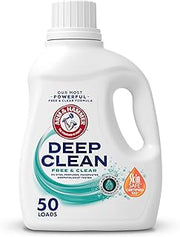 Arm & Hammer Deep Clean Free & Clear Liquid Laundry Detergent, Free of Dyes, and Perfumes, Dermatologist Tested, 75 Fl Oz, 50 Loads