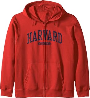 Harvard Nebraska NE College University Style Blue Zip Hoodie