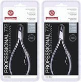 Professional Cuticle Nipper Mundial 772 PR - Brazilian Manicure Quality Long Handle Stainless Steel Trimmer Cutter for Fingernails and Toenails (Pack of 2)
