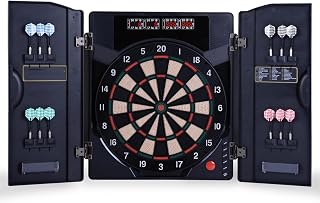 Electronic Dart Board Set, Professional Built in Cabinet Doors Dart Board-Games with LED Display, 27 Games and 159 Options, for Parties and Game Nights