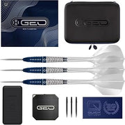 Harrows GEO Torpedo 90% Tungsten Darts Premium Set with Solo Integrated Flights with Shafts | Steel Tip Darts 23g & 24g | Includes Quick Point System Tool & Extra Tips, GEO Case & Vault Case