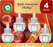 Air Wick Plug-In Scented Oil Refills, 4 Count, Apple Cinnamon Medley, Air Freshener, Essential Oils