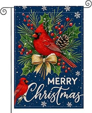 HOMETITUTE Cardinal Berries Garden Flag 12x18 Burlap
