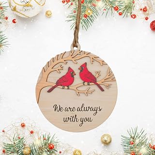 Cardinal Memorial Ornament Wooden Layered Bird Christmas Decor