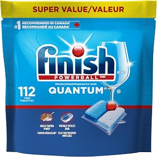 Finish Quantum Dishwasher Detergent Pods, 3-Chamber Formula, 112 Tabs