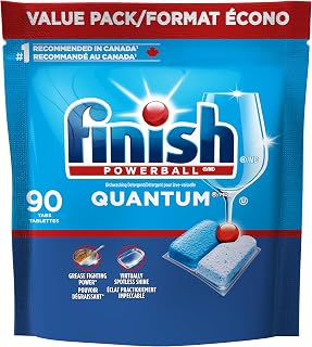 Finish Quantum Dishwasher Detergent Pods, 3-Chamber Formula, 90 Tabs