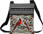 Red Cardinal Messenger Bag Small Ethnic Pattern Adjustable Strap Crossbody Zipper Pouch Red Cardinal Phone Organizer Wallet Cute Shoulder Handbag for Women Friends
