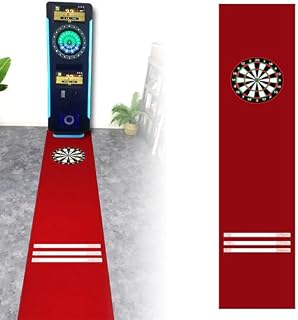 Professional Non-Slip Rubber Dart Mat with Throwing Lines, Soundproof Floor Protector for Dart Games, Durable Red Dart Carpet for Enhanced Gameplay and Safety